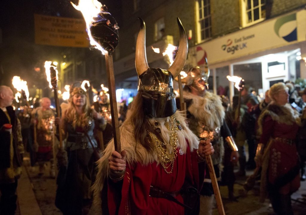 The rival bonfire societies of Lewes, East Sussex, vie to deliver the biggest spectacle of fireworks, costumed processions and burning effigies, in a working-class festival of rebellion.