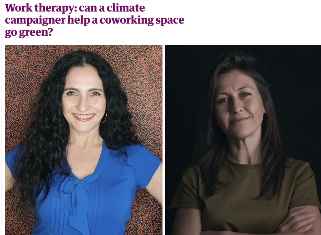 Josephine Palermo manages an office full of people who work separately, but together. Lucy Piper is the director of a climate change organisation. Together, they chat practical ways to work more sustainably